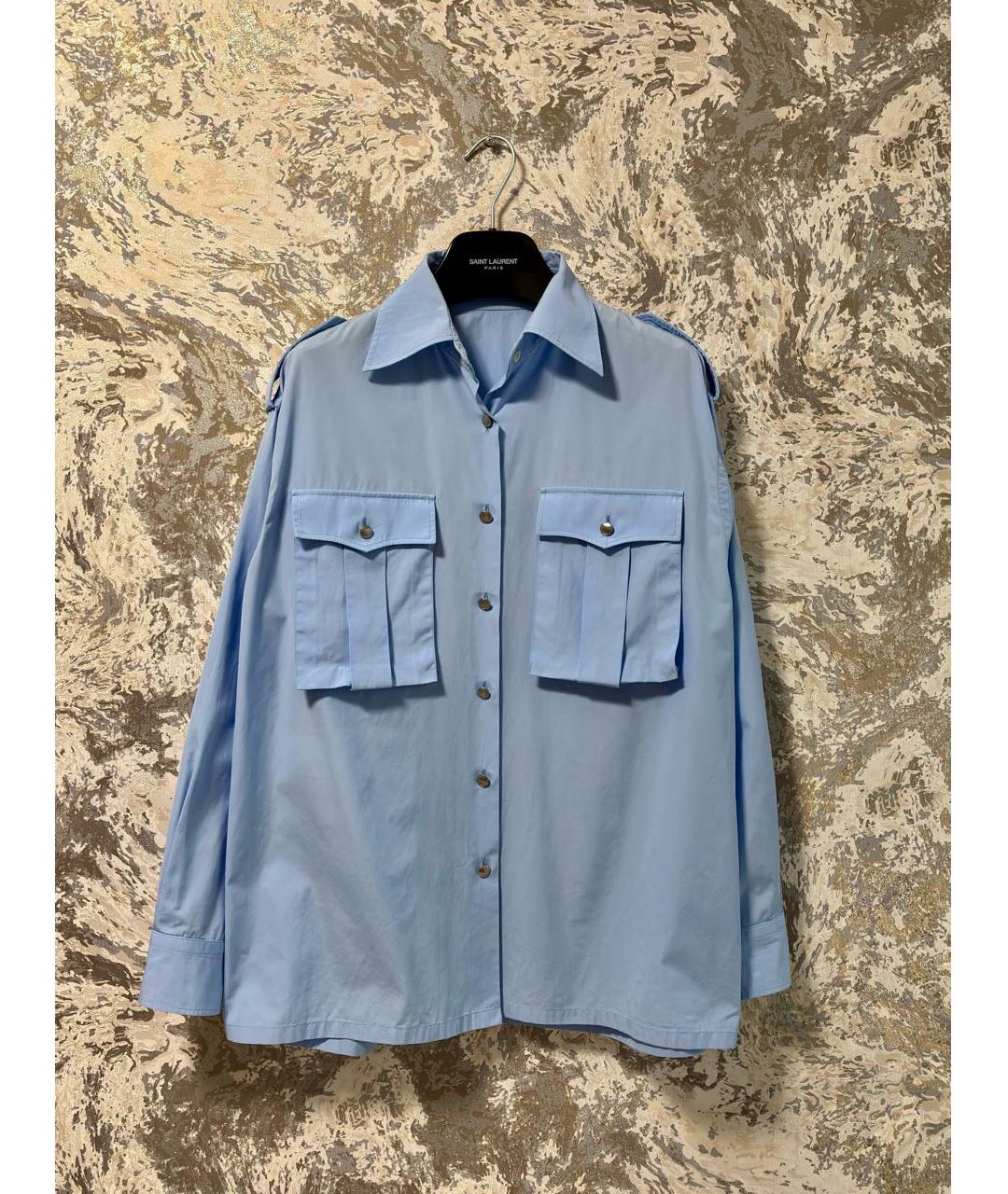 PRADA Голубая хлопковая рубашка, фото 9