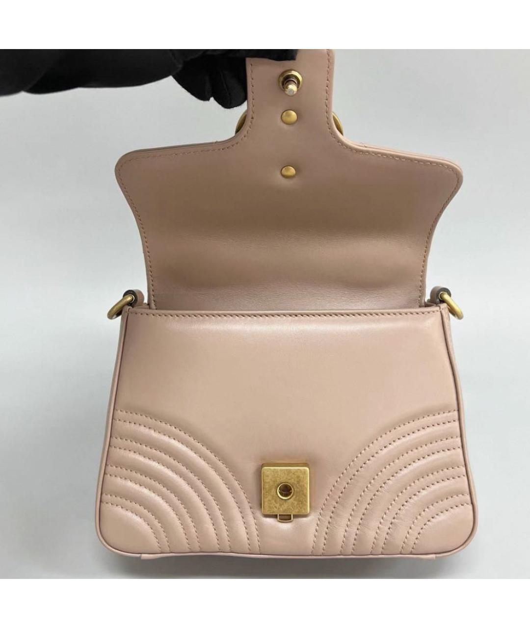 GUCCI Бежевая кожаная сумка через плечо, фото 5