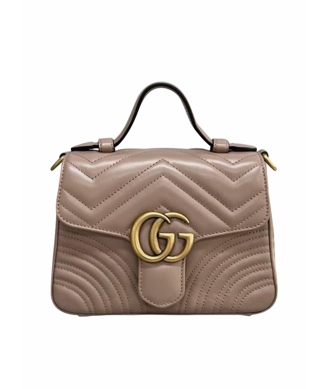 GUCCI Бежевая кожаная сумка через плечо, фото 1