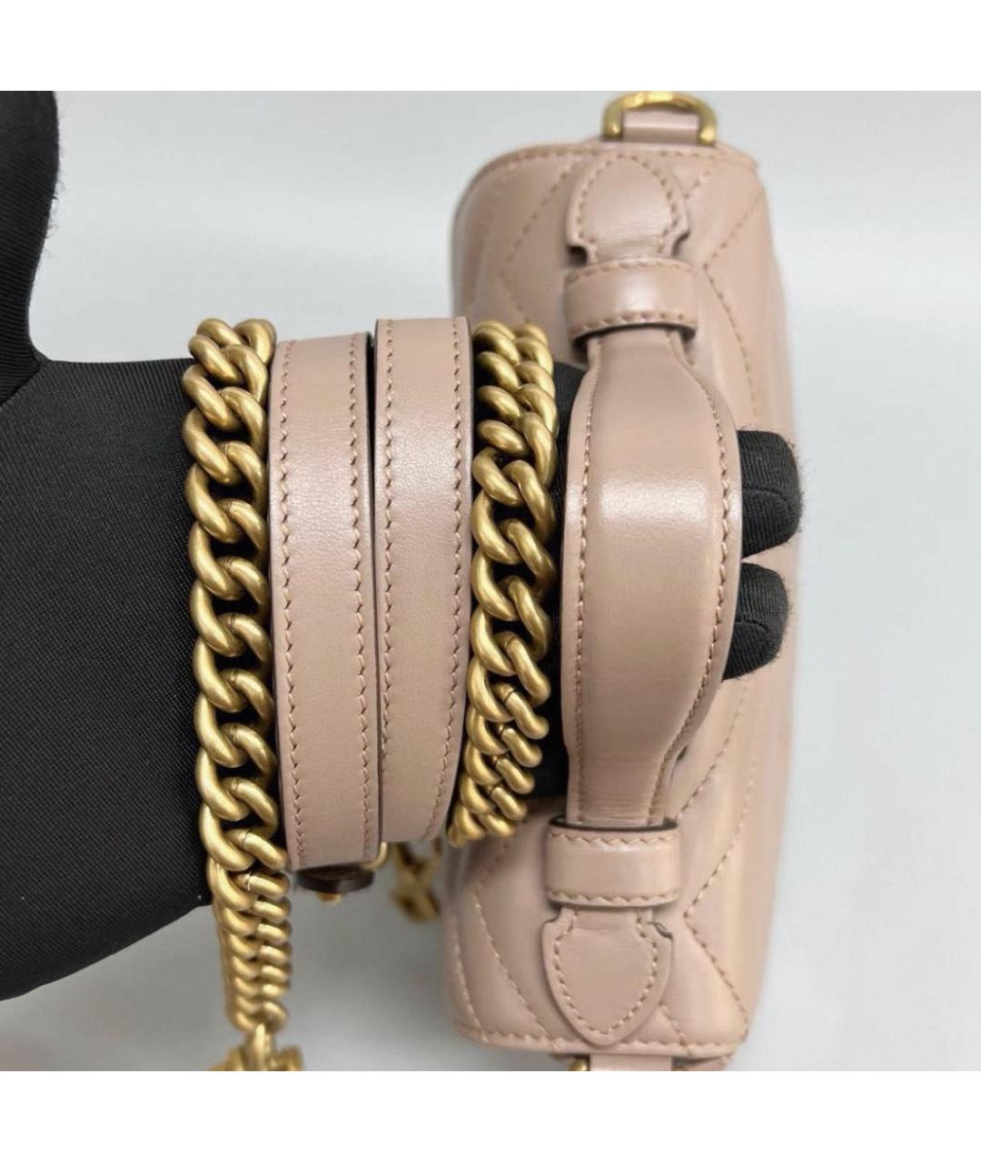 GUCCI Бежевая кожаная сумка через плечо, фото 4