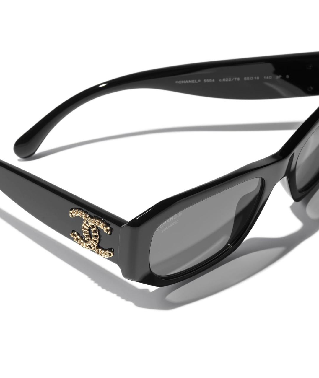 CHANEL Черные пластиковые солнцезащитные очки, фото 2