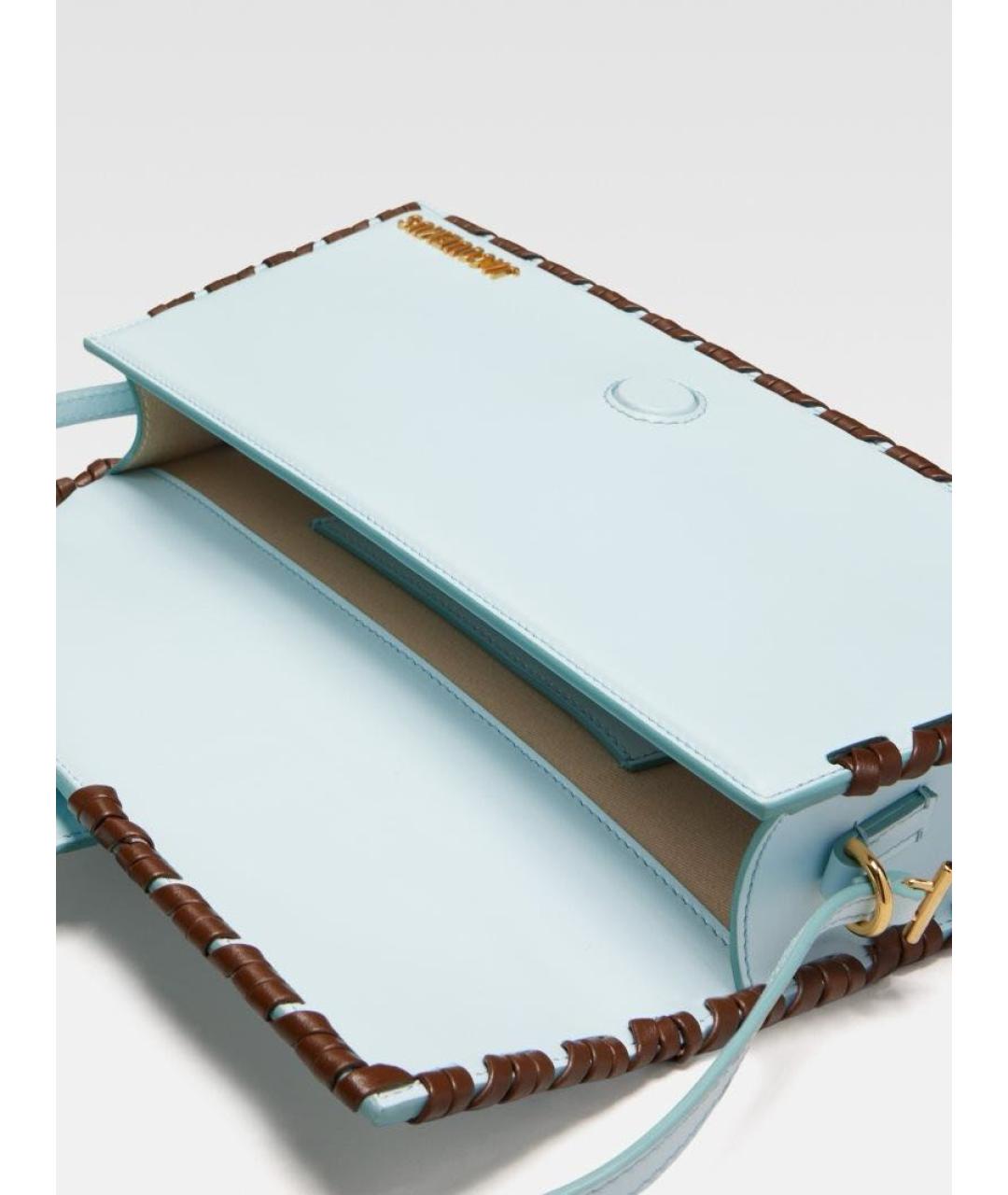 JACQUEMUS Голубая кожаная сумка через плечо, фото 2