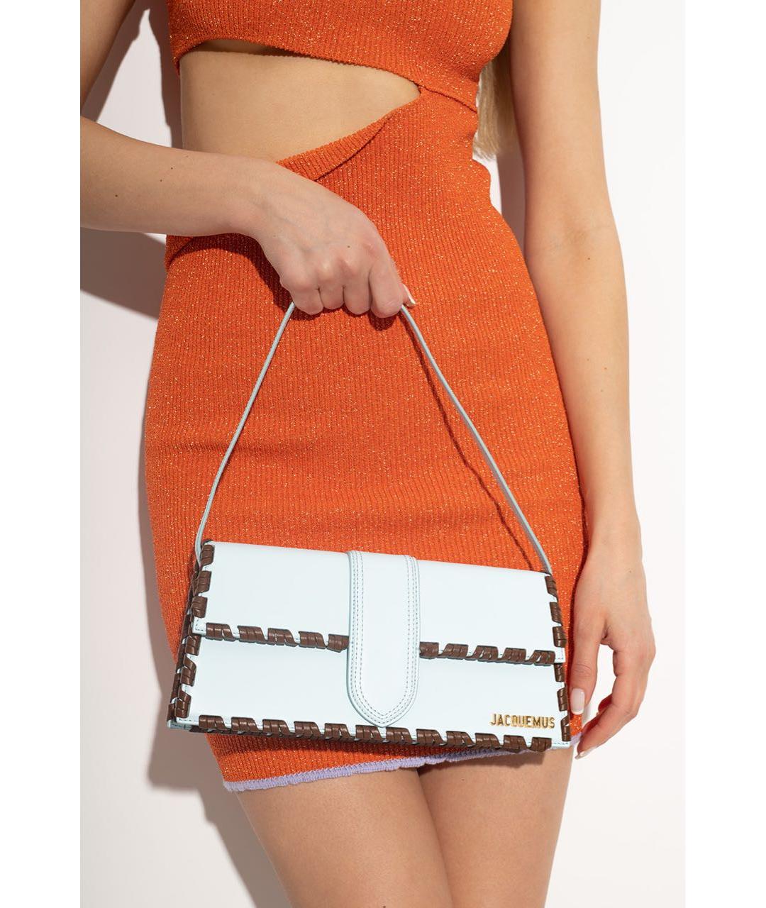 JACQUEMUS Голубая кожаная сумка через плечо, фото 3