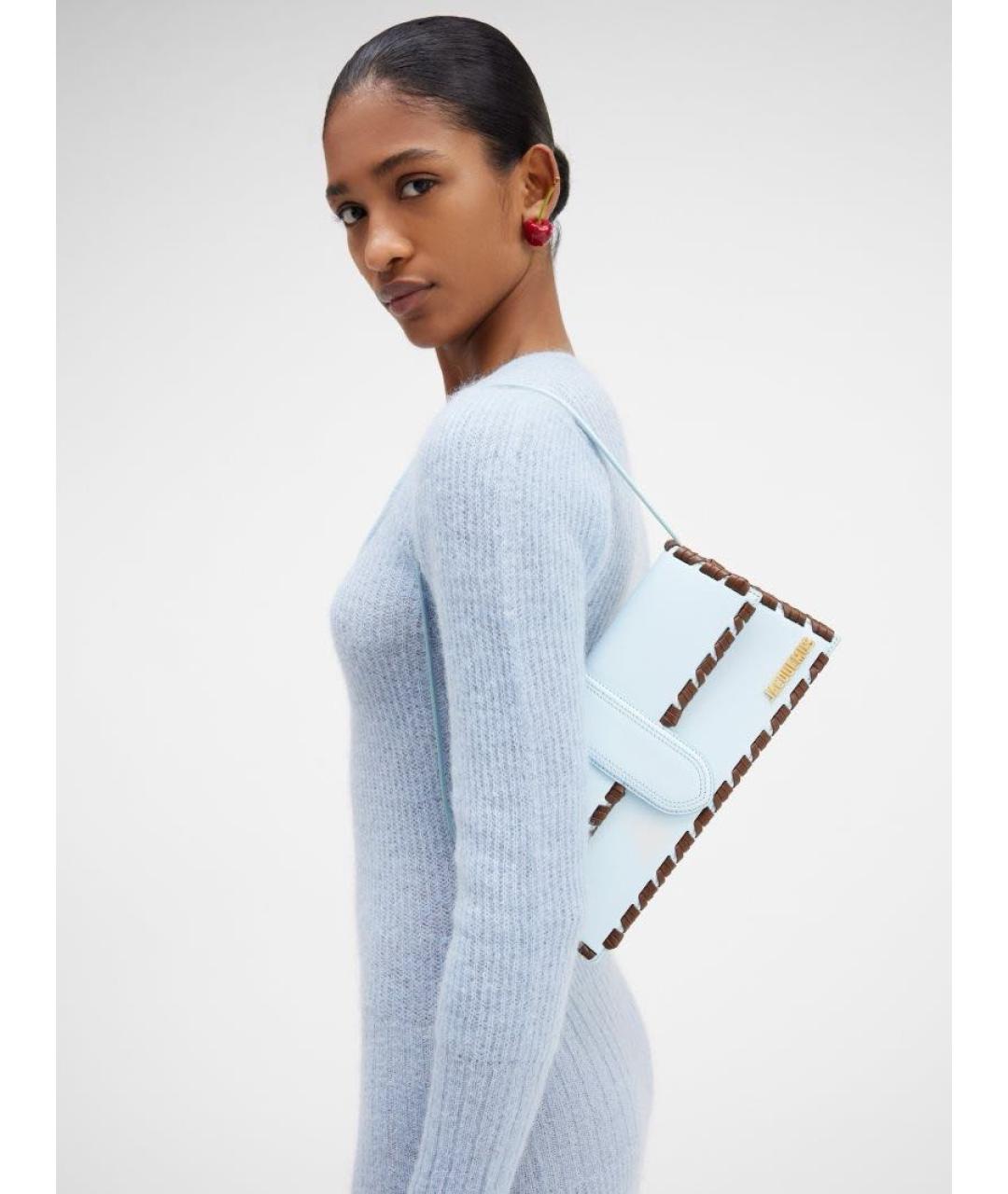 JACQUEMUS Голубая кожаная сумка через плечо, фото 5