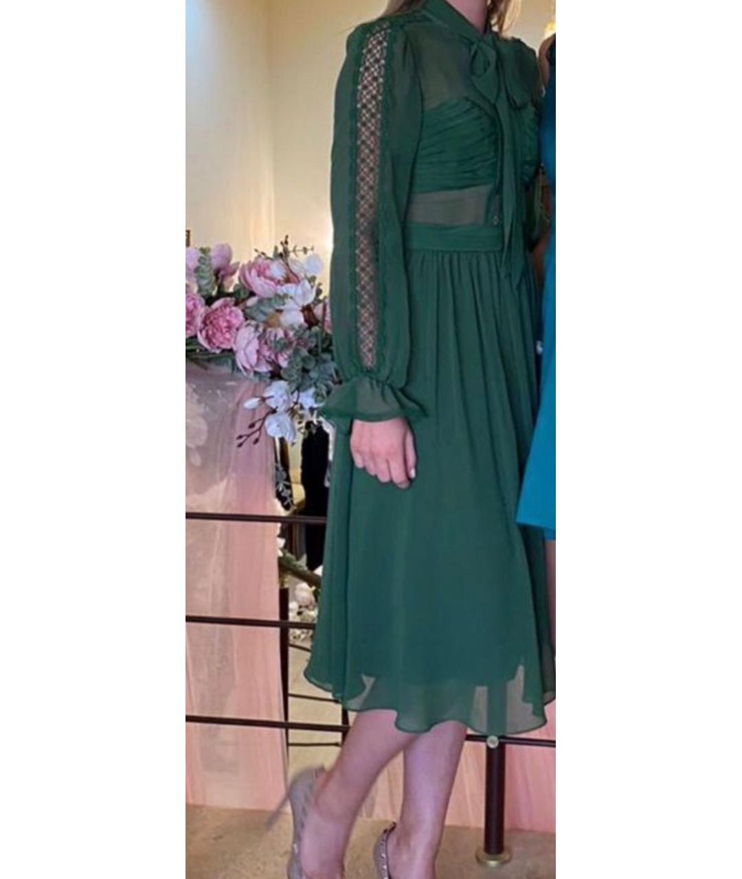 SELF-PORTRAIT Зеленые вискозное вечернее платье, фото 2