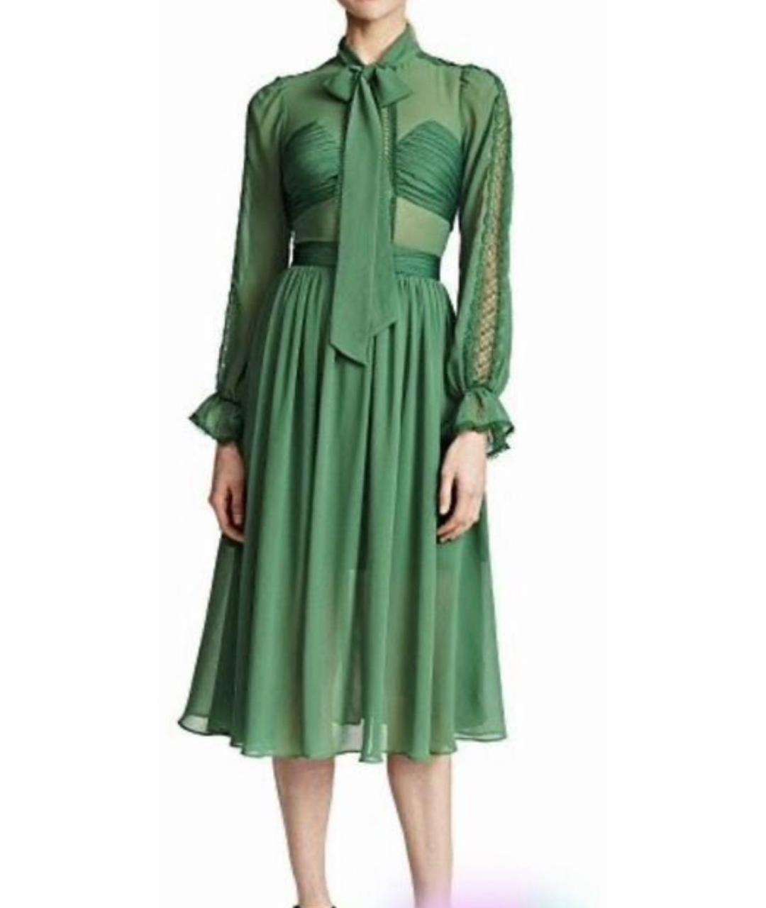 SELF-PORTRAIT Зеленые вискозное вечернее платье, фото 3
