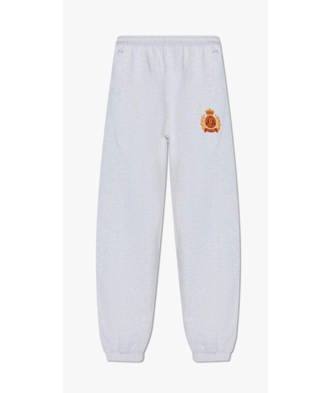 SPORTY AND RICH Серые хлопковые прямые брюки, фото 9