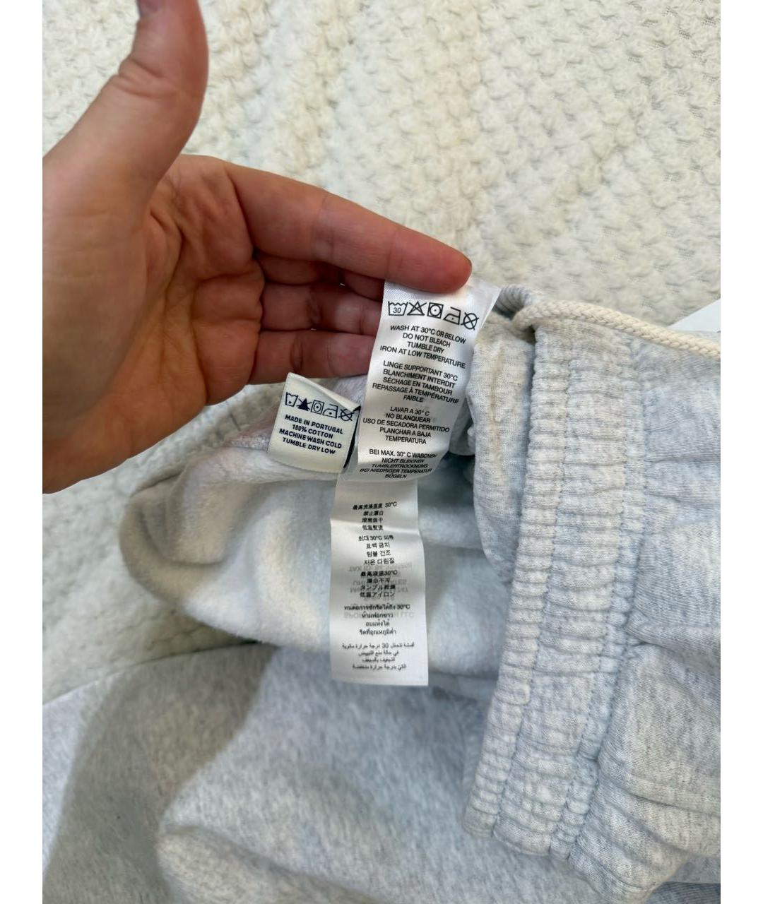 SPORTY AND RICH Серые хлопковые прямые брюки, фото 5