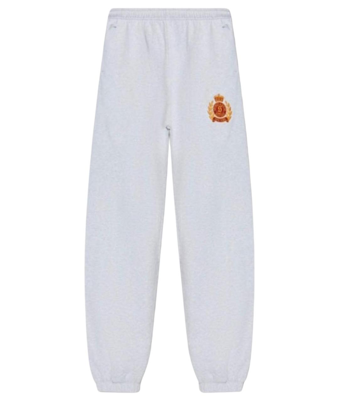 SPORTY AND RICH Серые хлопковые прямые брюки, фото 1