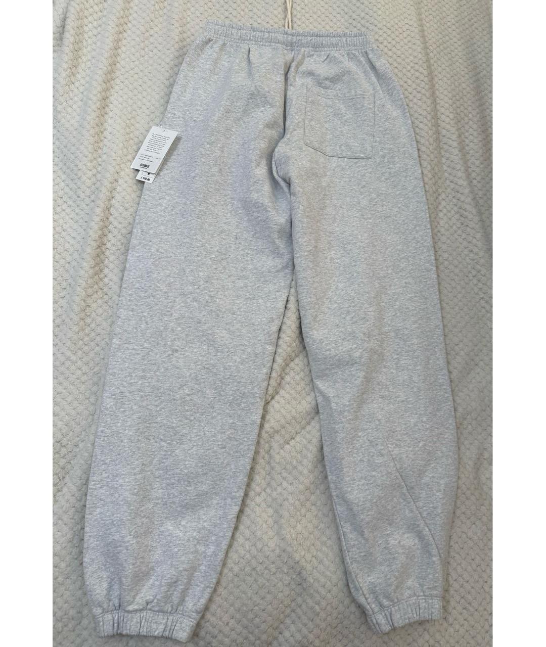 SPORTY AND RICH Серые хлопковые прямые брюки, фото 6