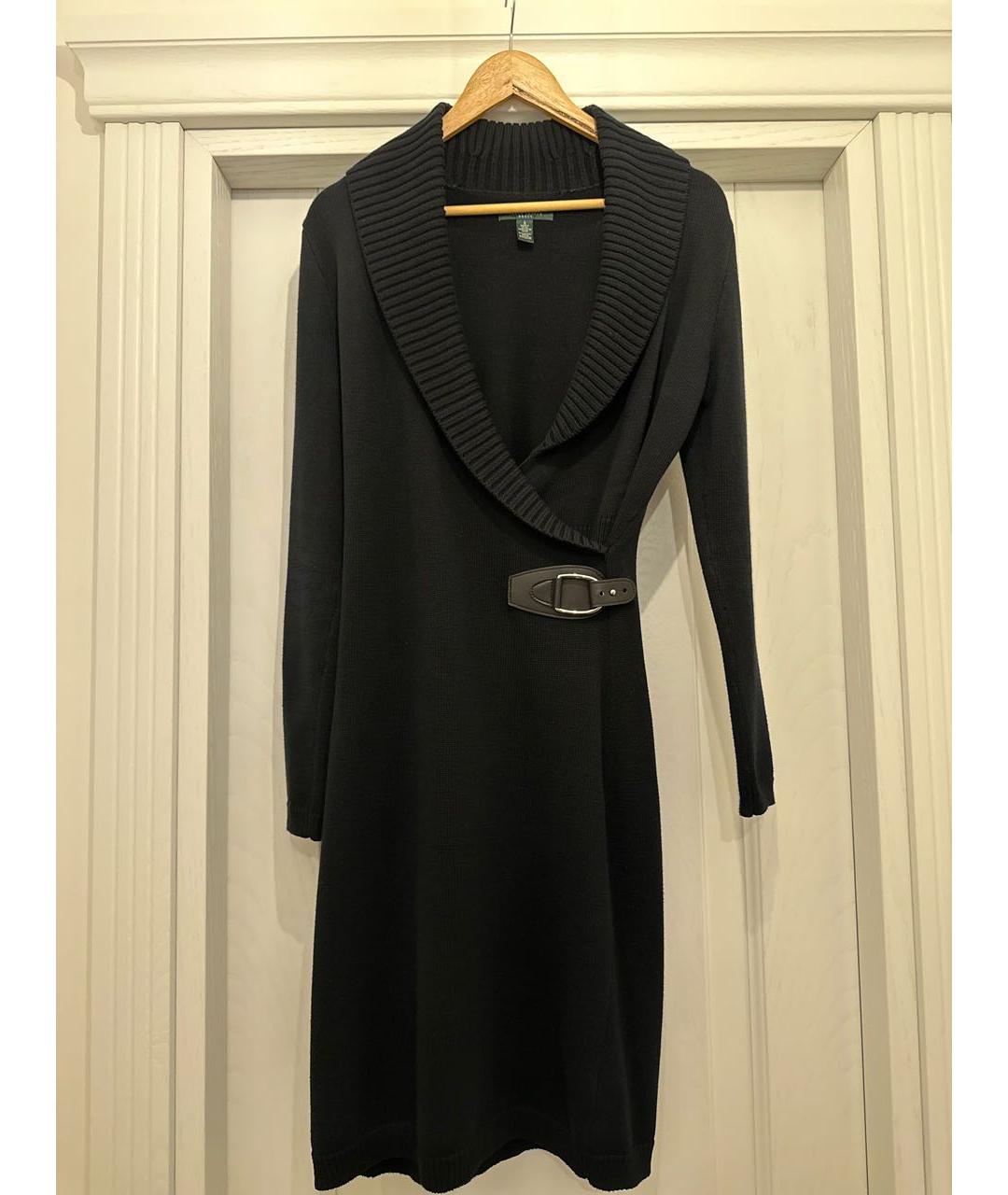 RALPH LAUREN Черное хлопковое платье, фото 5