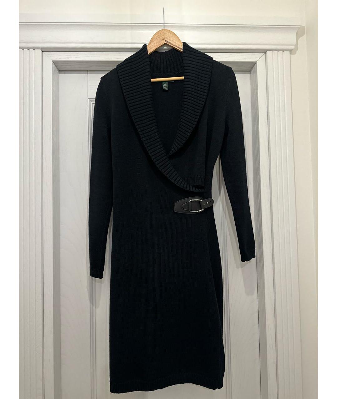 RALPH LAUREN Черное хлопковое платье, фото 2