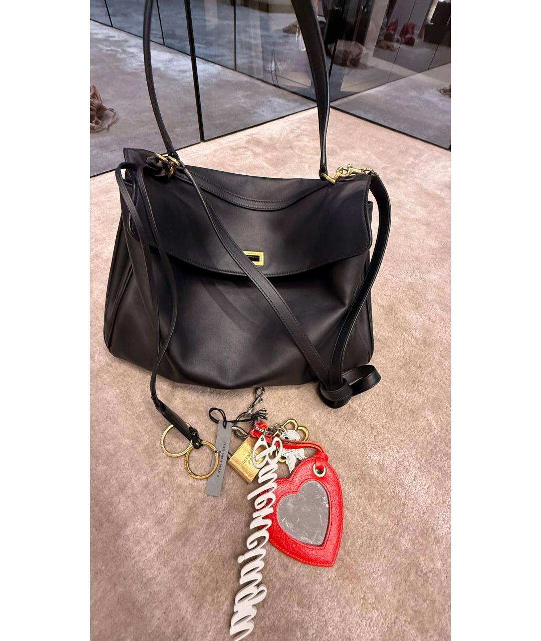 BALENCIAGA Черная кожаная сумка тоут, фото 3