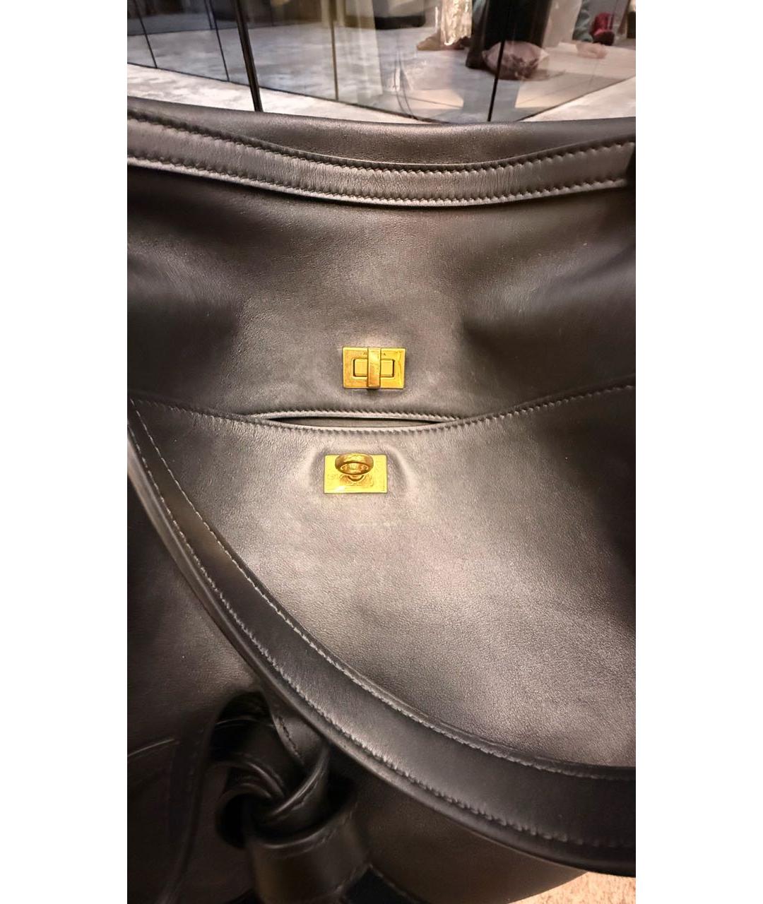 BALENCIAGA Черная кожаная сумка тоут, фото 2