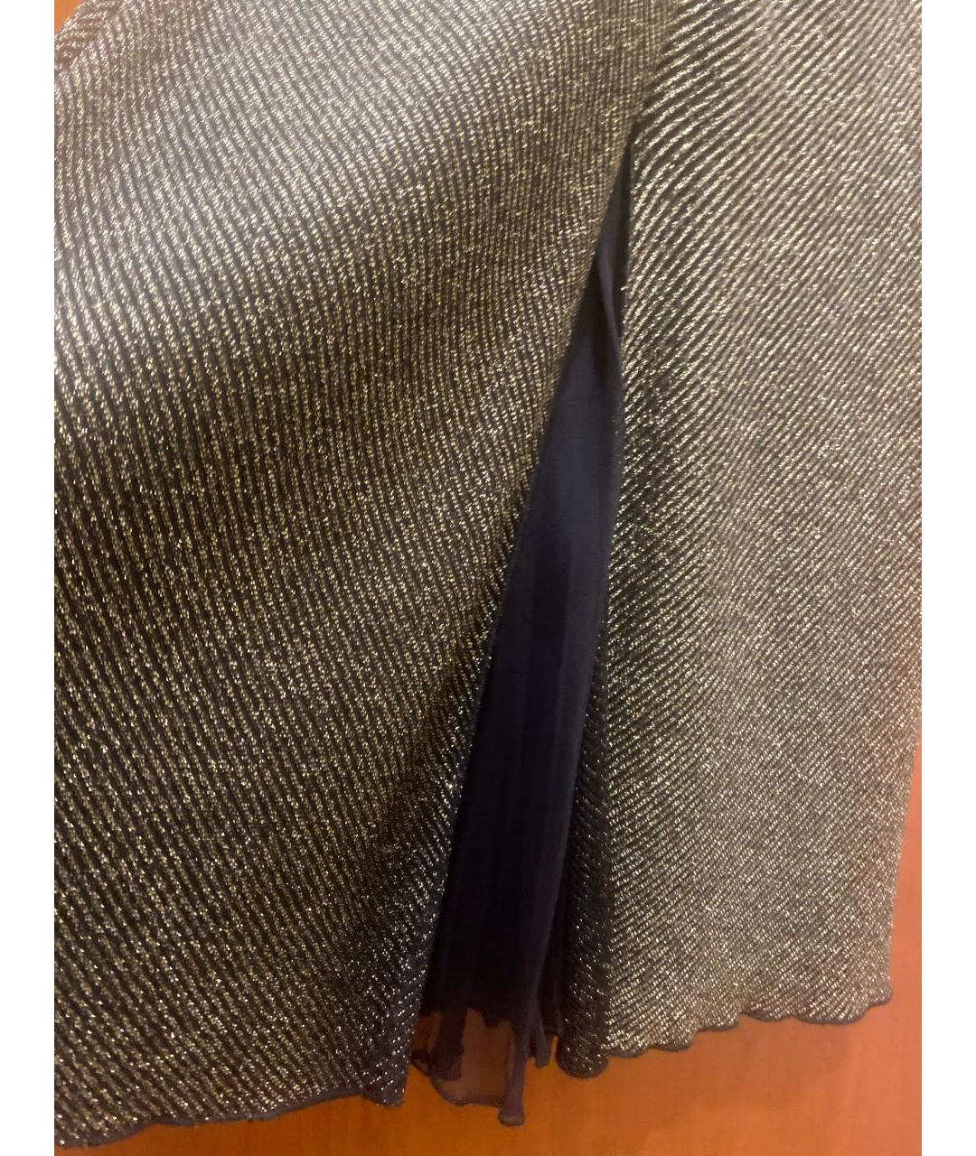 VALENTINO Золотое синтетическое вечернее платье, фото 5