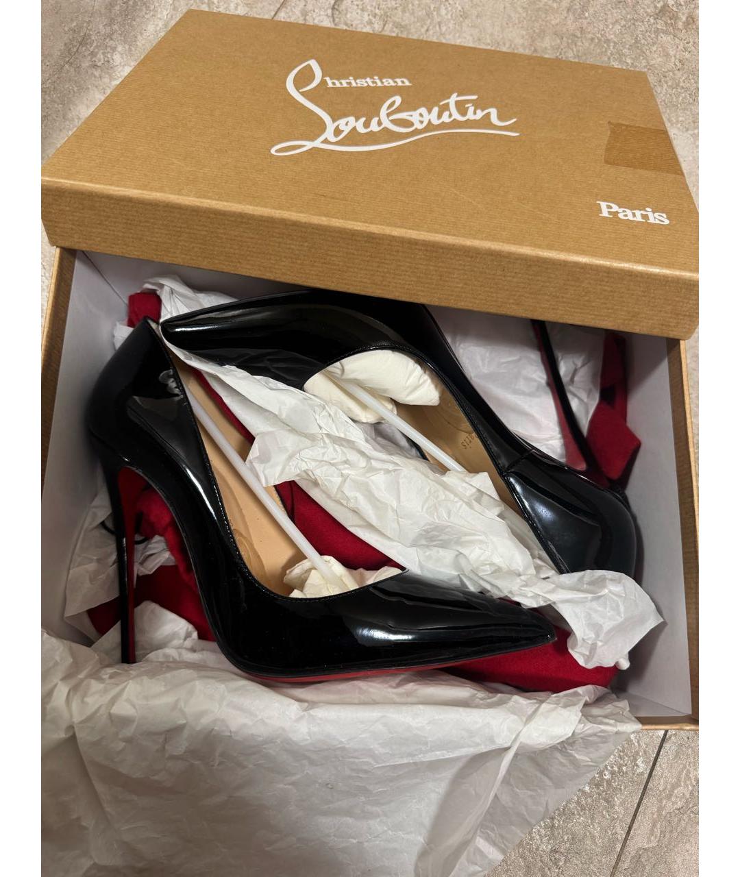 CHRISTIAN LOUBOUTIN Черные туфли из лакированной кожи, фото 5