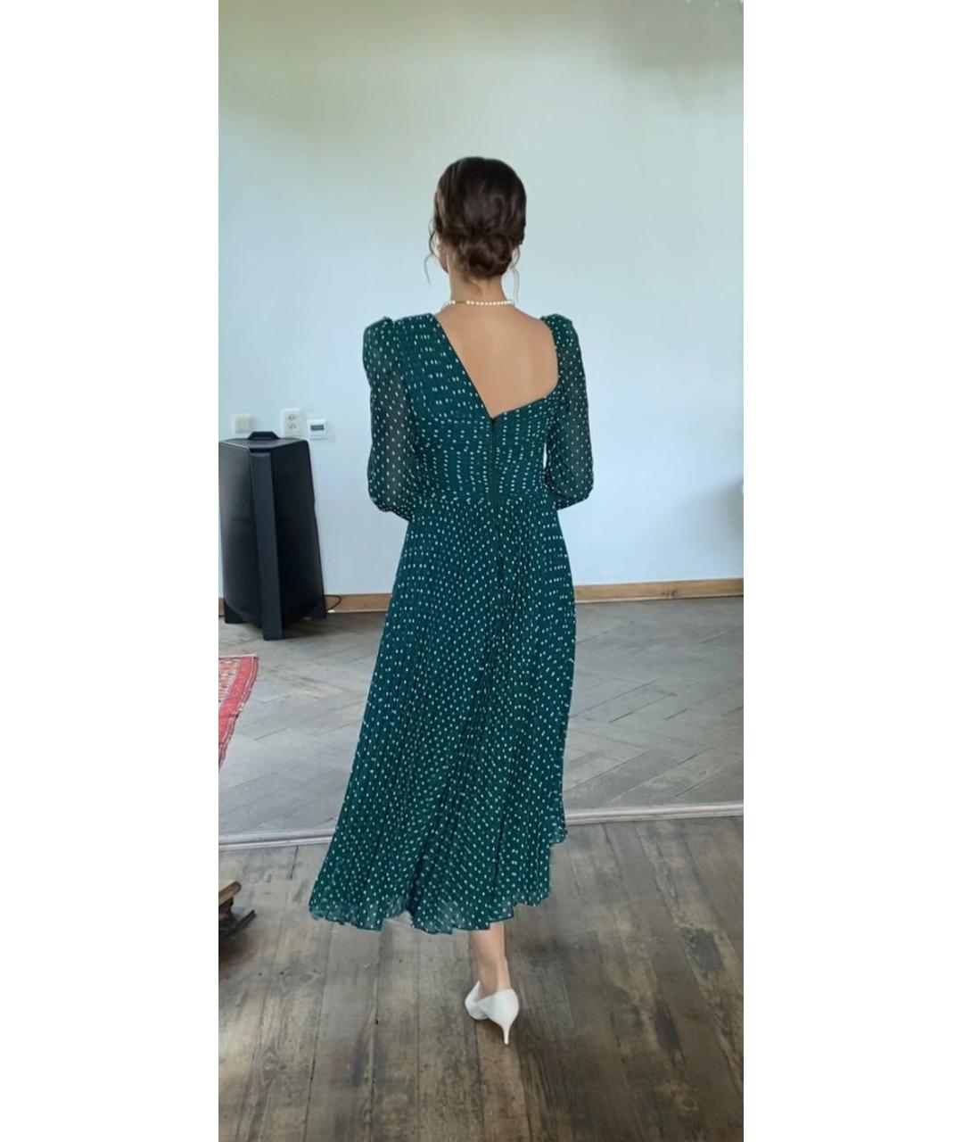 SELF-PORTRAIT Зеленые вискозное вечернее платье, фото 4