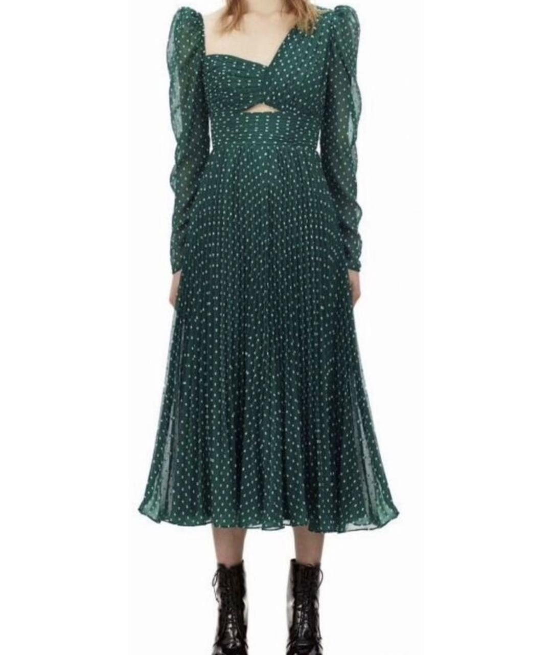 SELF-PORTRAIT Зеленые вискозное вечернее платье, фото 2