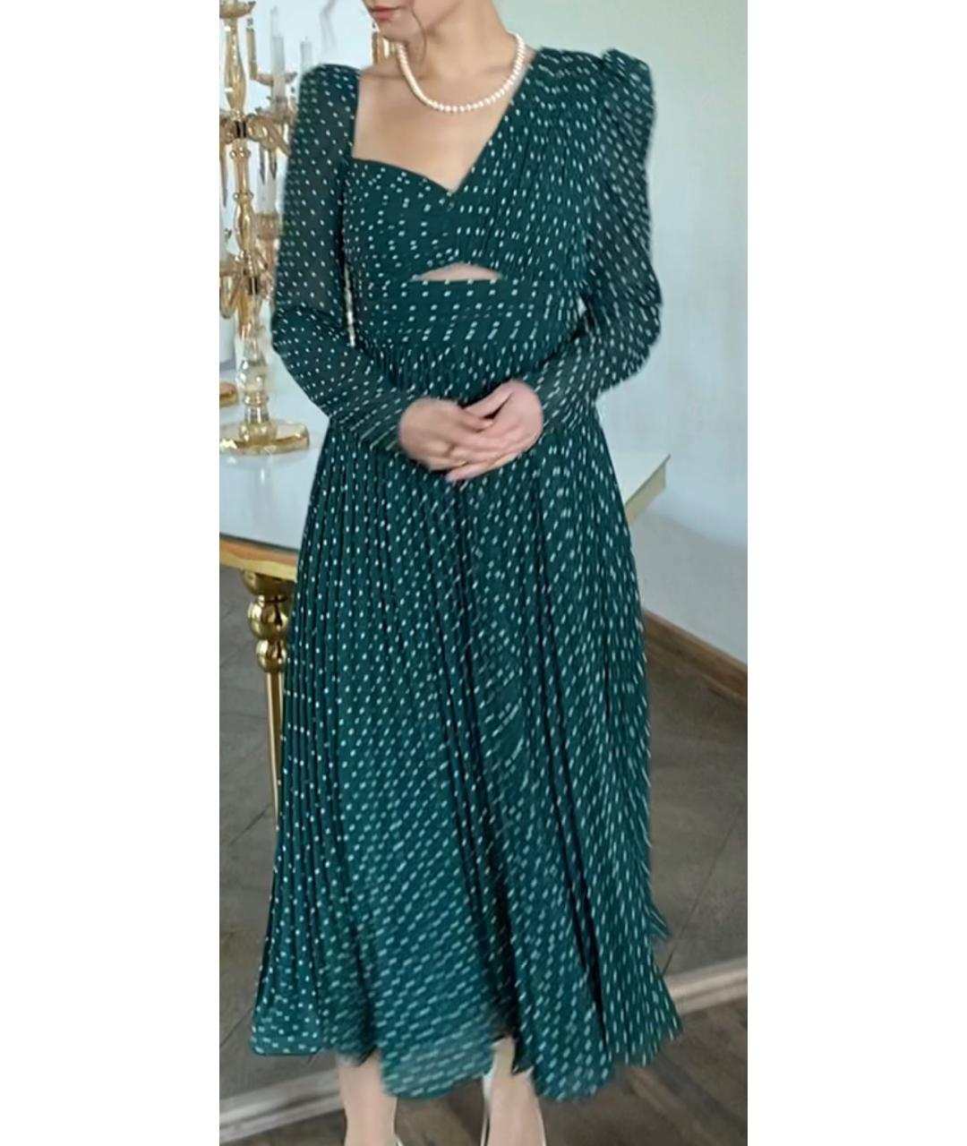 SELF-PORTRAIT Зеленые вискозное вечернее платье, фото 3