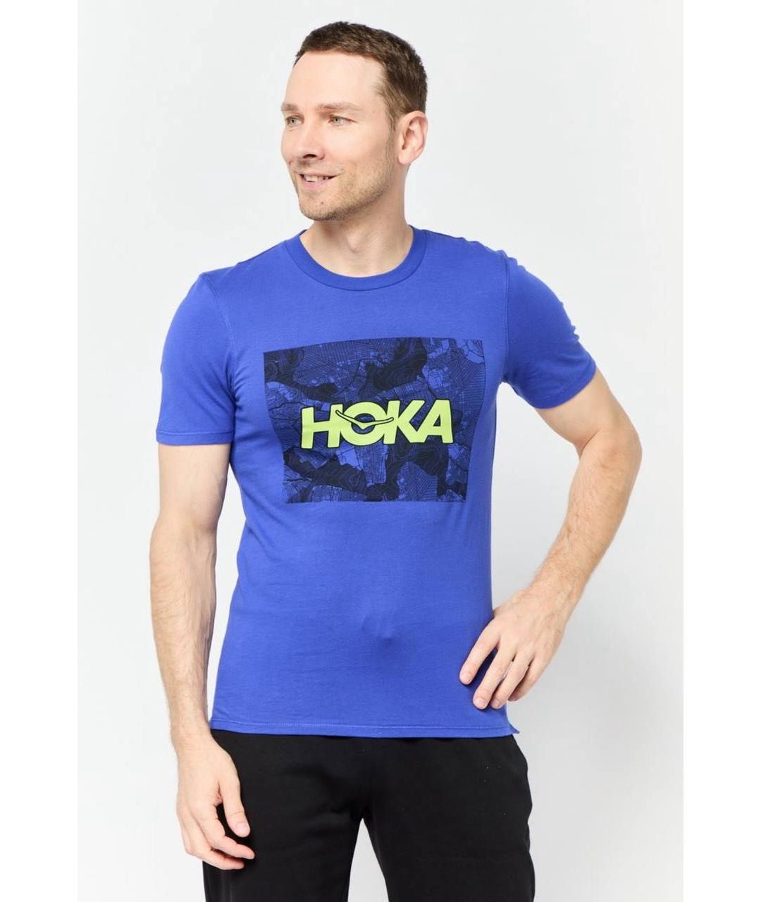 HOKA Синяя хлопковая футболка, фото 8