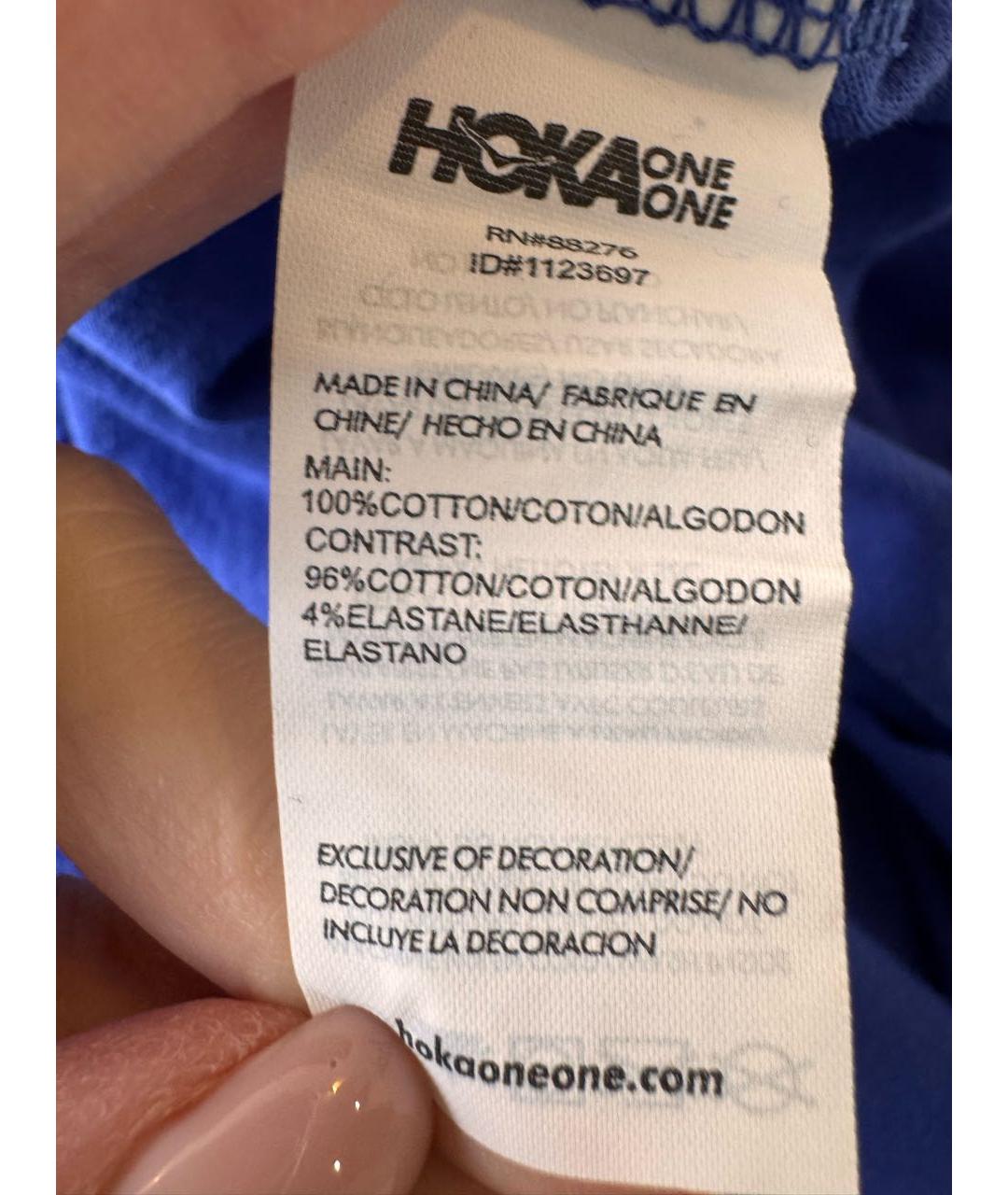 HOKA Синяя хлопковая футболка, фото 5