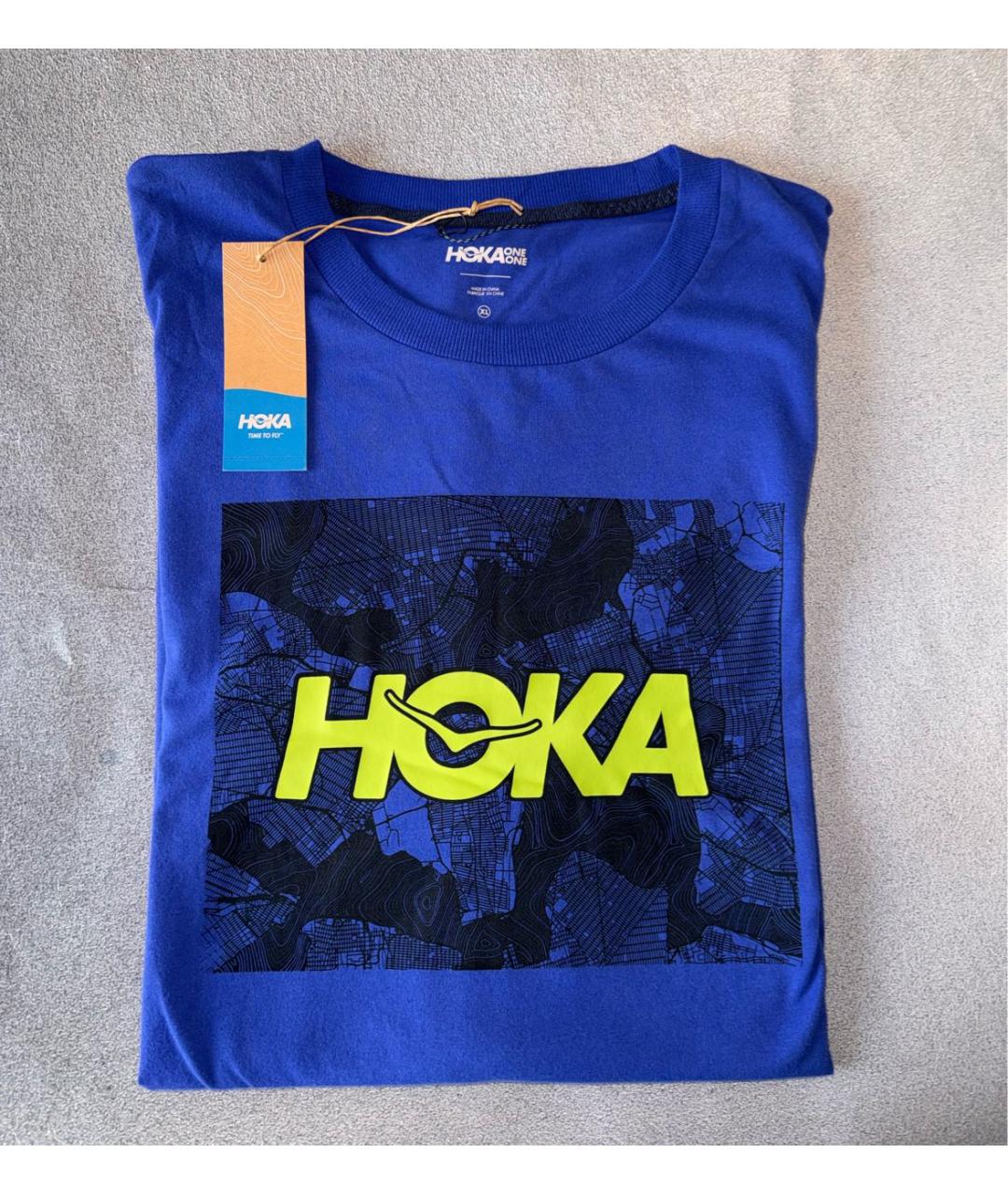 HOKA Синяя хлопковая футболка, фото 4