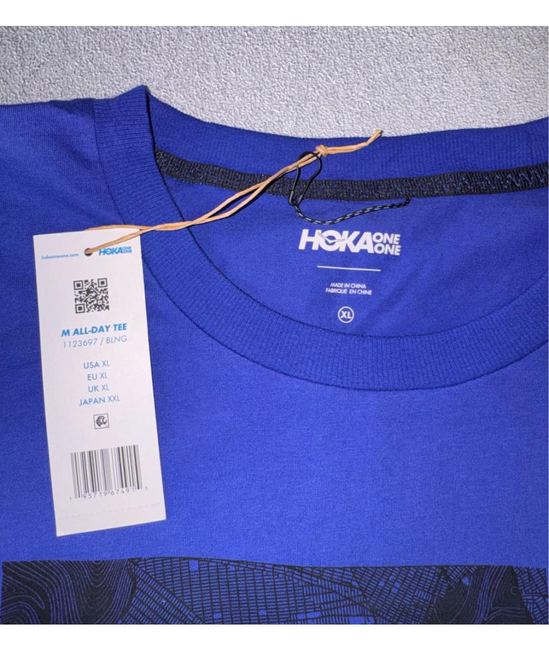 HOKA Синяя хлопковая футболка, фото 3