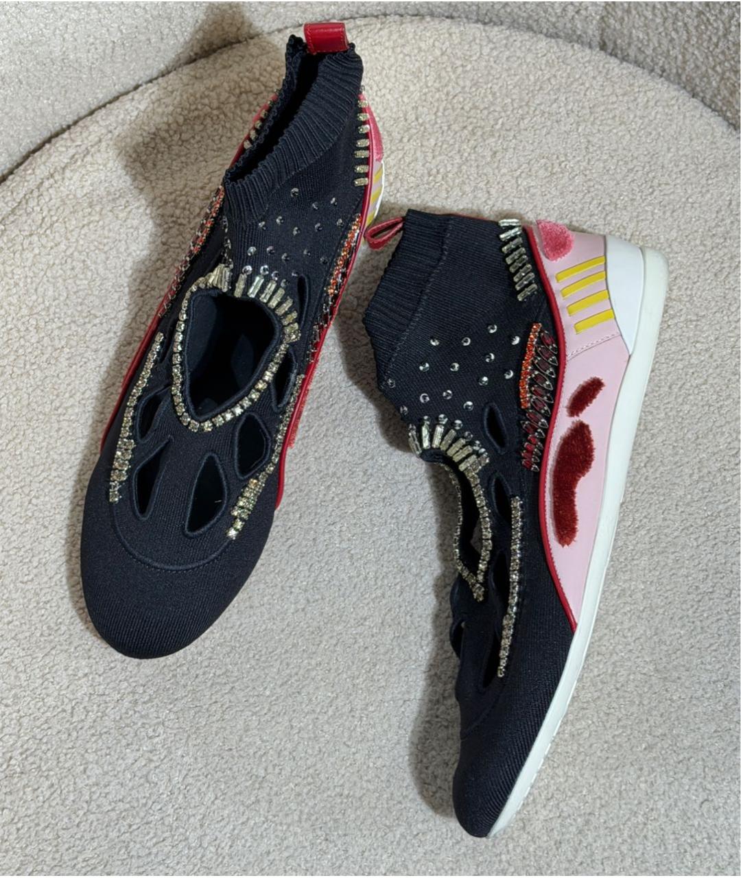 VALENTINO Черные текстильные кроссовки, фото 5