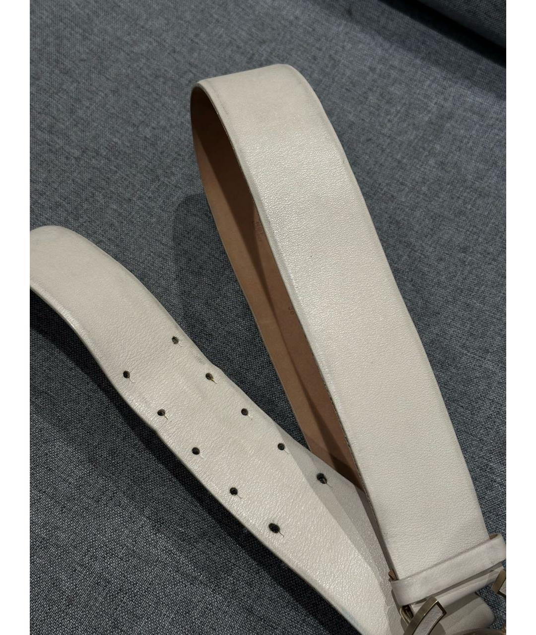CHANEL Белый кожаный ремень, фото 6