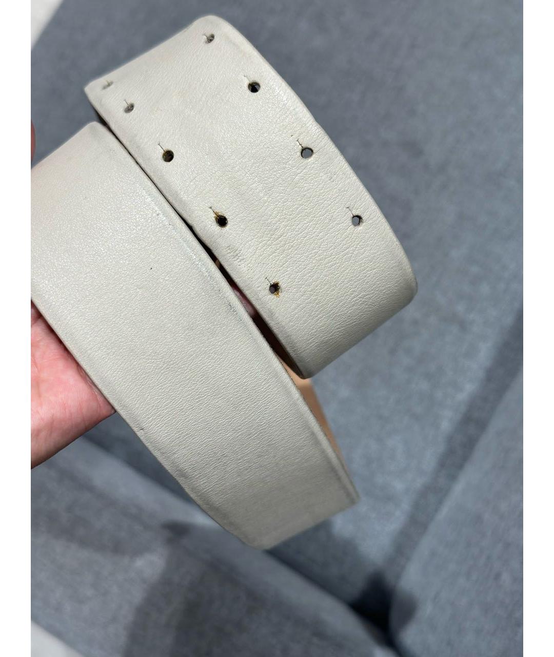 CHANEL Белый кожаный ремень, фото 8