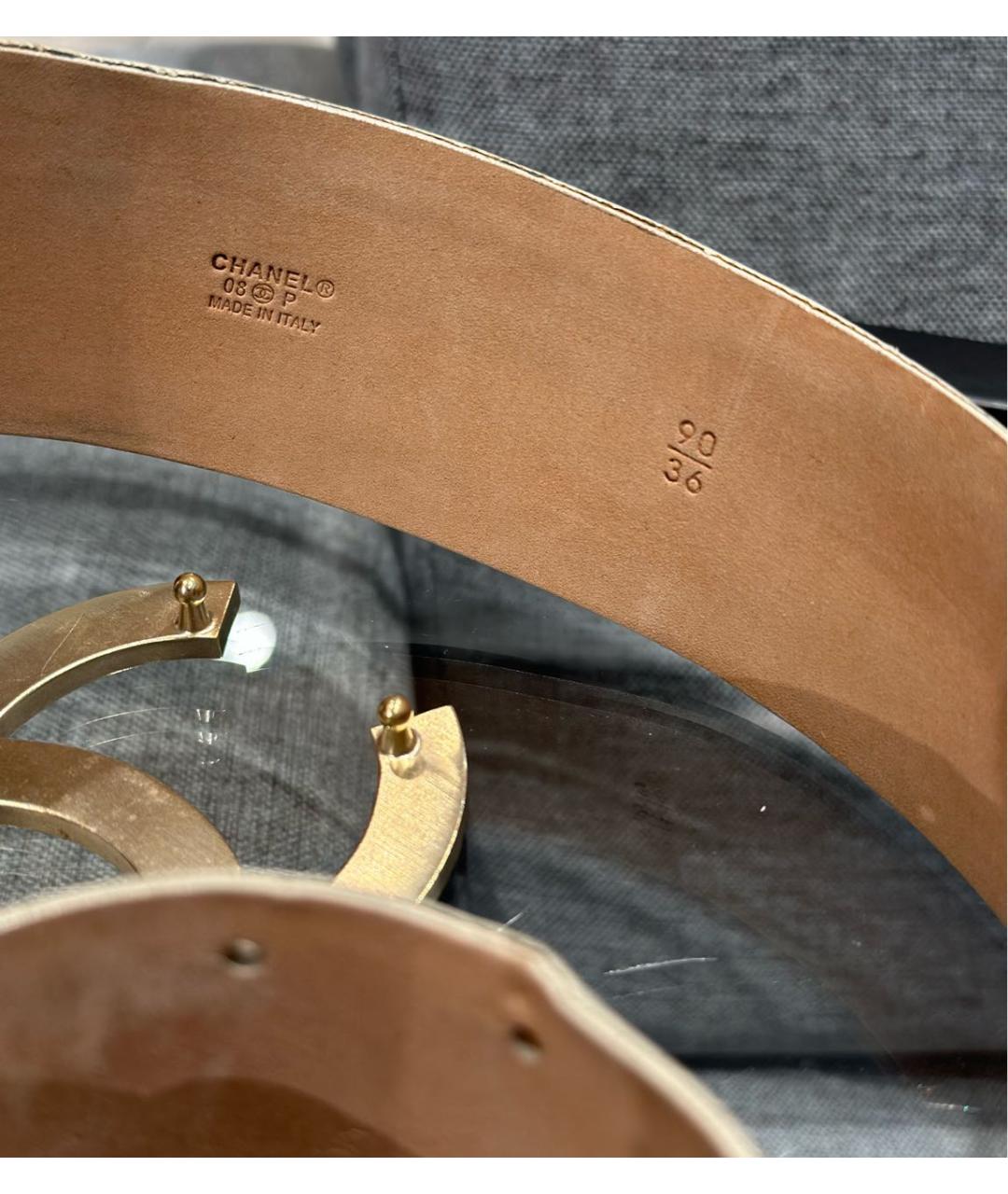 CHANEL Белый кожаный ремень, фото 2