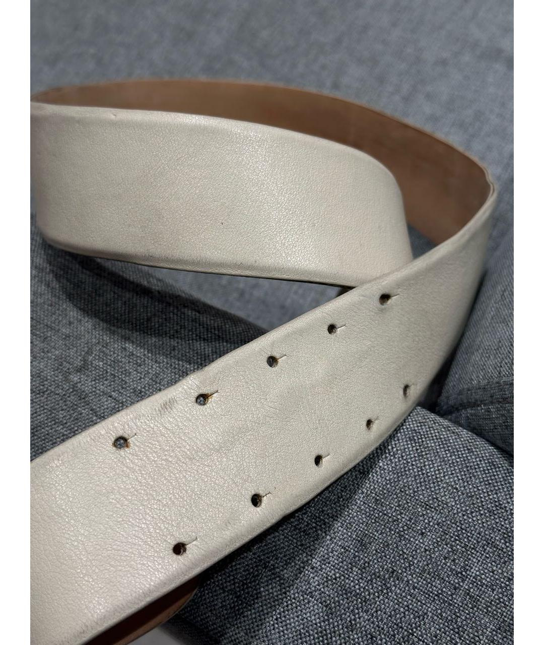 CHANEL Белый кожаный ремень, фото 7