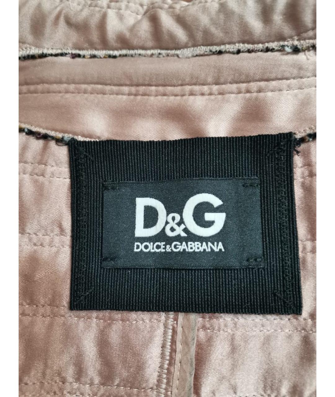 DOLCE&GABBANA Коричневый твидовый жакет/пиджак, фото 3