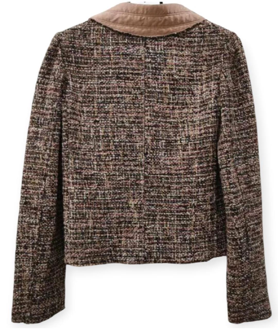 DOLCE&GABBANA Коричневый твидовый жакет/пиджак, фото 2