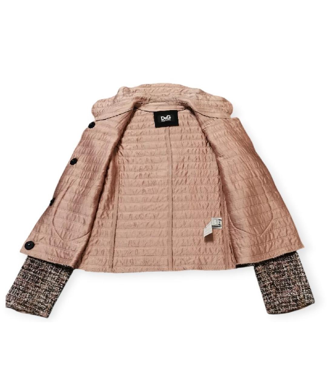 DOLCE&GABBANA Коричневый твидовый жакет/пиджак, фото 6