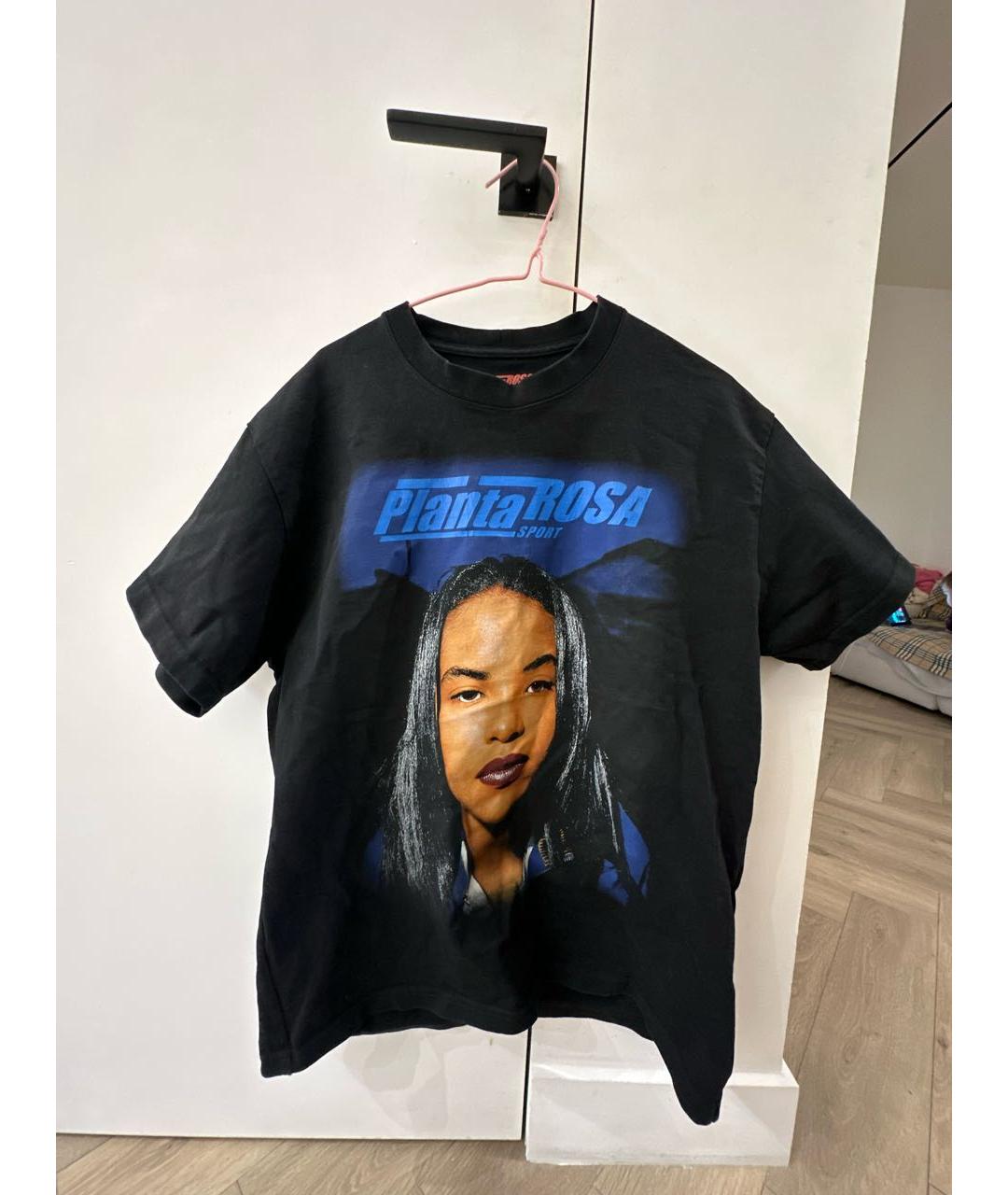 PLANTA ROSA Черная хлопковая футболка, фото 6