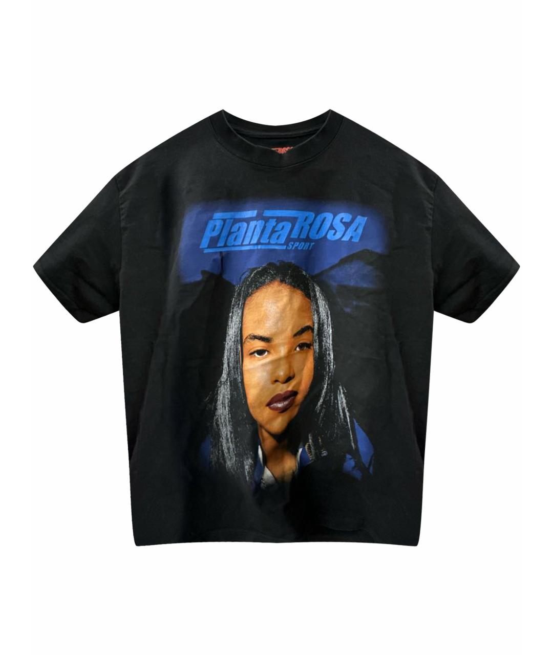 PLANTA ROSA Черная хлопковая футболка, фото 1