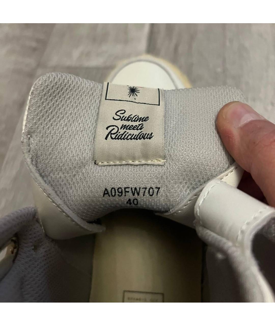 MAISON MIHARA YASUHIRO Белые кожаные высокие кроссовки / кеды, фото 7