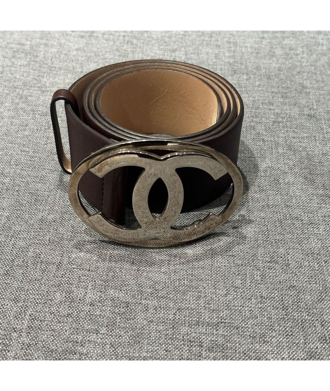 CHANEL Коричневый кожаный ремень, фото 9