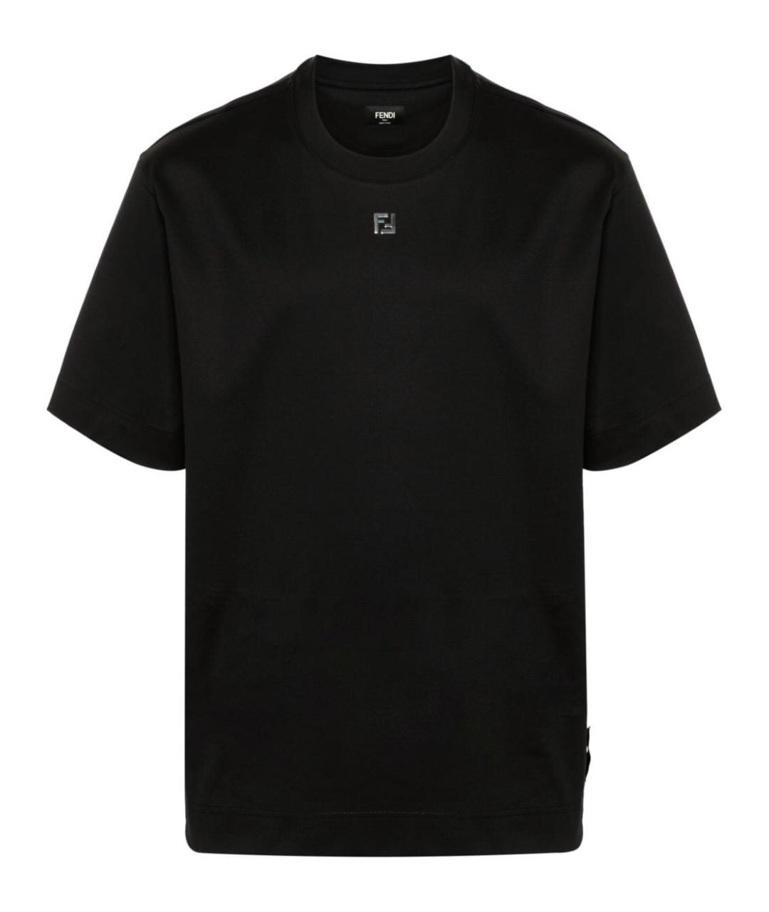 FENDI Черная хлопковая футболка, фото 1