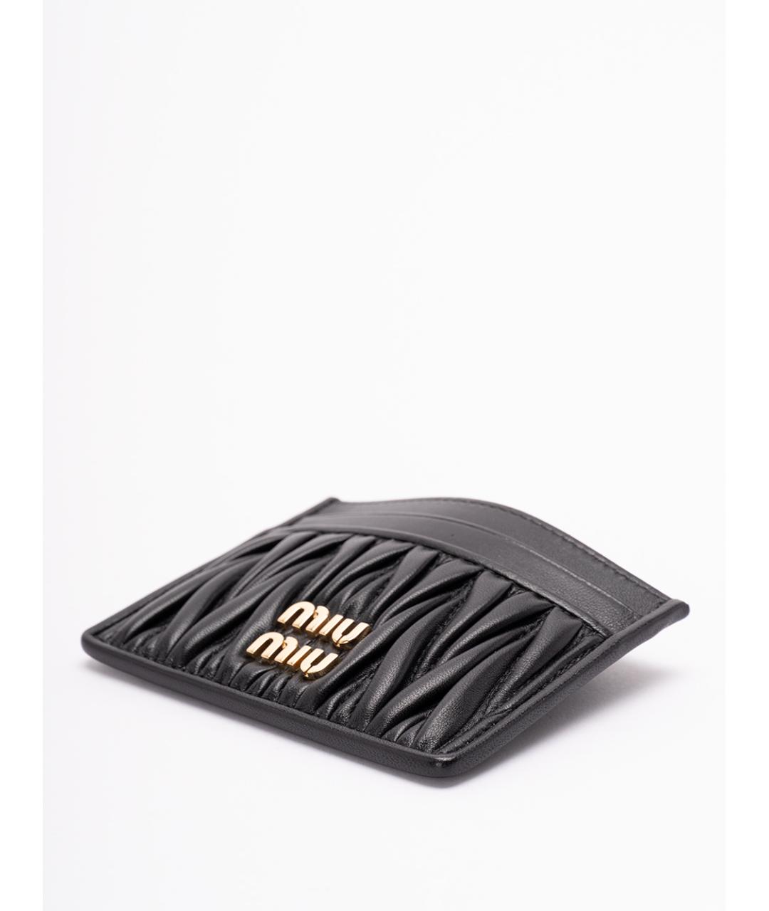 MIU MIU Черный кожаный кардхолдер, фото 3