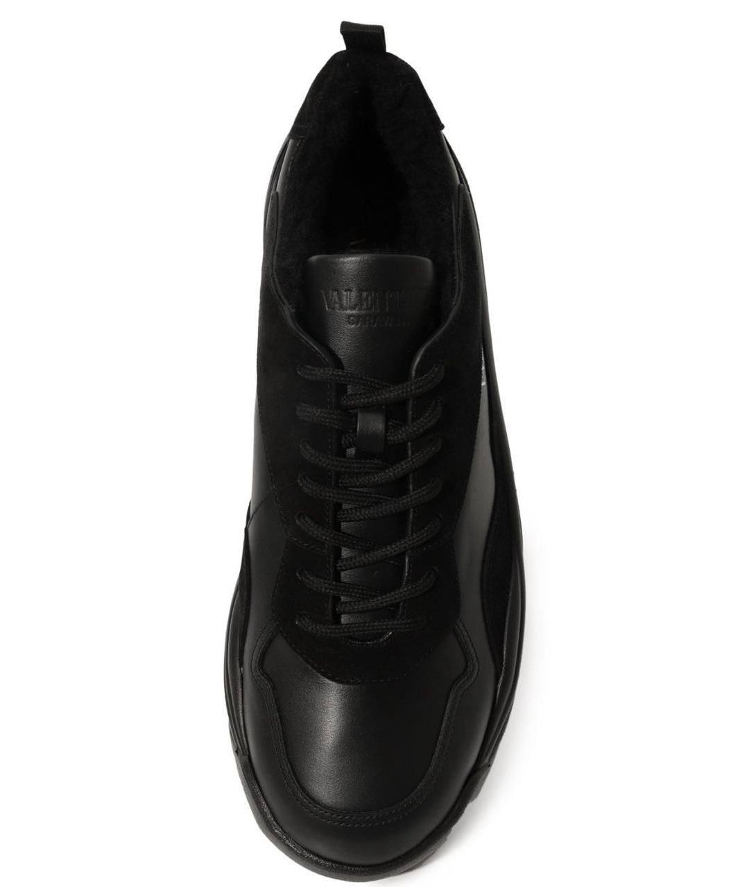 VALENTINO Черные кожаные кроссовки, фото 3