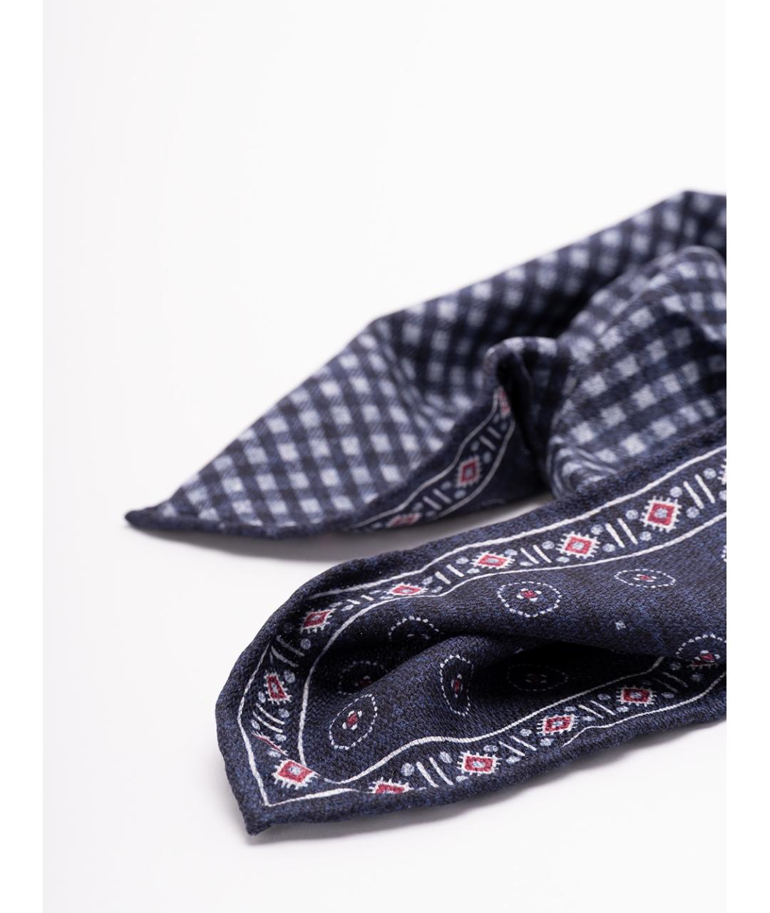 BRUNELLO CUCINELLI Синий шелковый шарф, фото 3