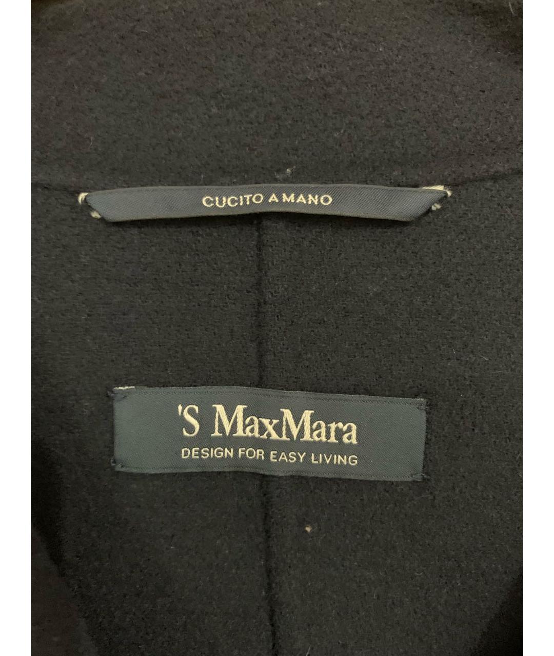 'S MAX MARA Темно-синее шерстяное пальто, фото 3