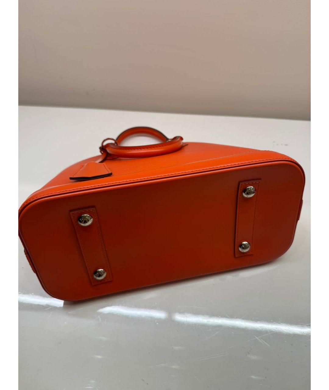 LOUIS VUITTON Оранжевая кожаная сумка с короткими ручками, фото 5