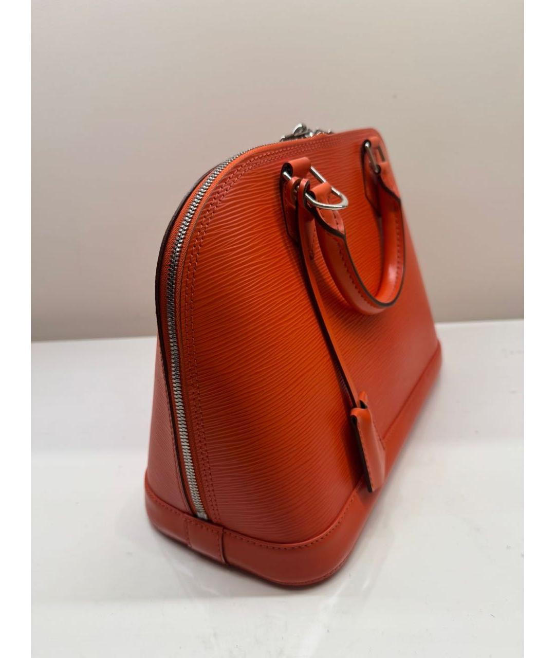 LOUIS VUITTON Оранжевая кожаная сумка с короткими ручками, фото 3