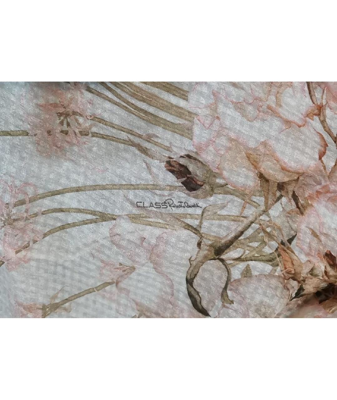 CAVALLI CLASS Бежевое шелковое повседневное платье, фото 5