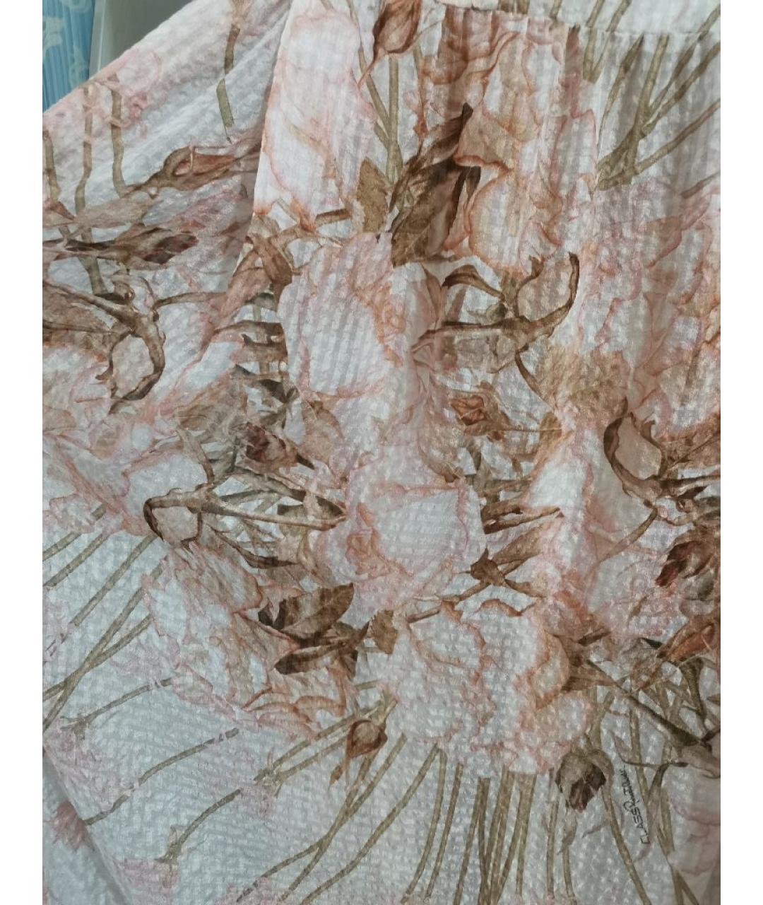 CAVALLI CLASS Бежевое шелковое повседневное платье, фото 7