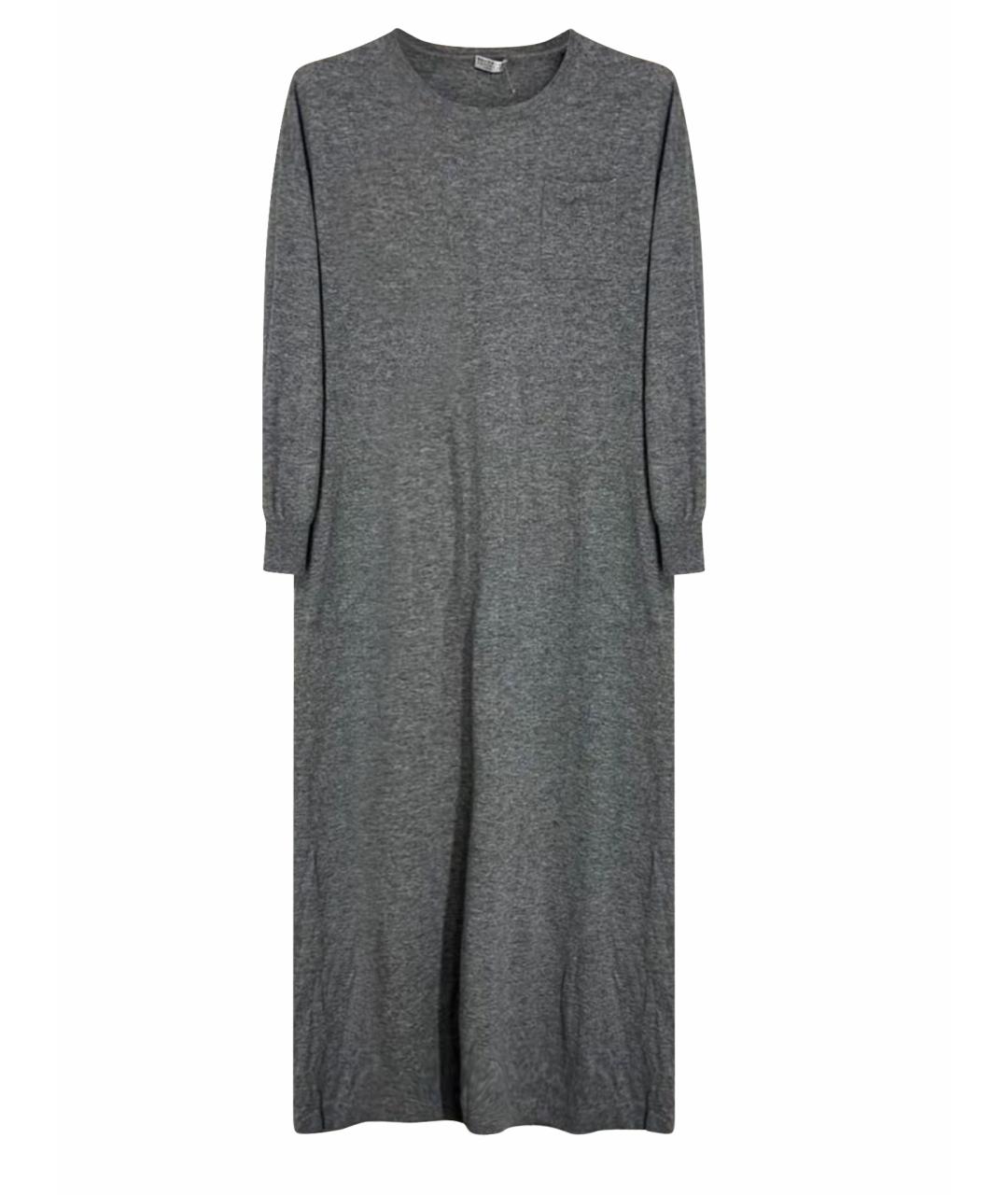 BRUNELLO CUCINELLI Серое кашемировое повседневное платье, фото 1