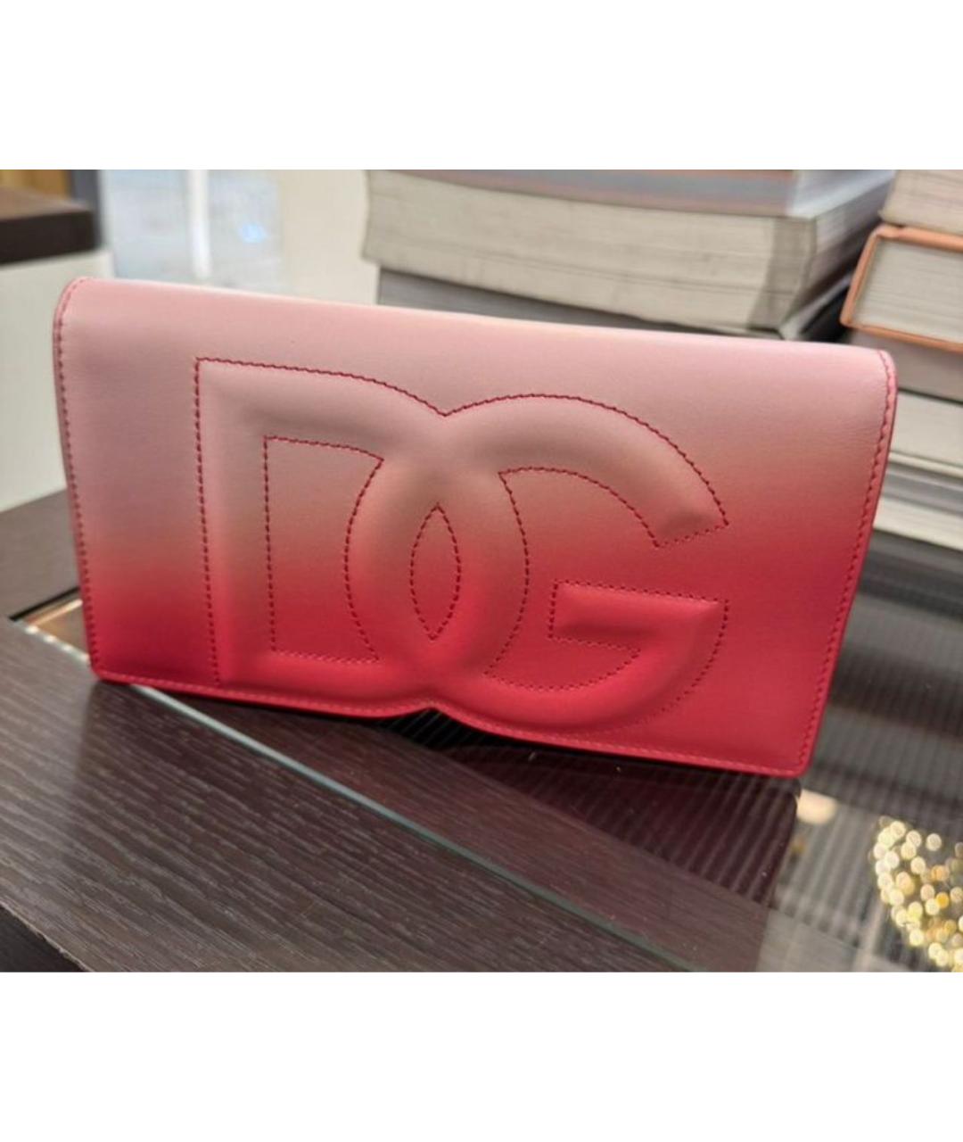 DOLCE&GABBANA Розовая кожаная сумка с короткими ручками, фото 6
